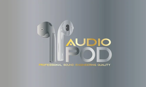 Ses dans Dj Müzik stüdyo amblem Logo, koyu Gümüş arka plan kayıt Logo, gümüş kavramı ses bakla,.