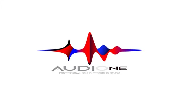 Audio Dance Music Logo Conceito Onda Sonora Gravação Emblema Estúdio —  Vetores de Stock