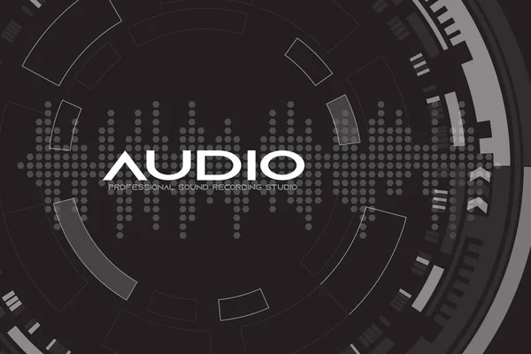 Ses dans Dj müzik kayıt stüdyo amblem Logo, koyu siyah arka plan, teknoloji şekilleri Logo, ses dalga kavramı,