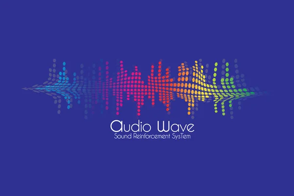 Ses dans Dj müzik kayıt stüdyo amblem Logo, koyu mavi arka plan, çok renkli grafik eq Logo, ses dalga kavramı,