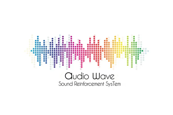 Audio Dance Music Logo Concepto Onda Sonora Emblema Del Estudio — Vector de stock