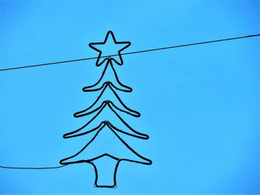 Noel dekoratif ağaç siluet.