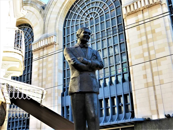 Buenos Aires Argentyna Lipca 2018 Pomnik Carlosa Gardela Dzielnicy Abasto — Zdjęcie stockowe