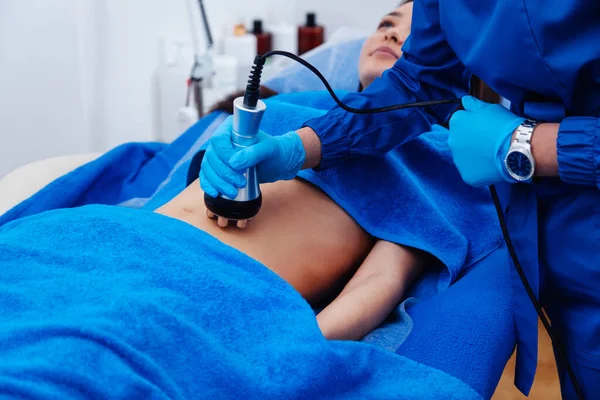 Radiofrequency Lifting Process Left Abdomen — Stock Photo, Image