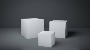 Alternatif olarak yaktı beyaz küpler umpak minimalist tarzı daha parlak render