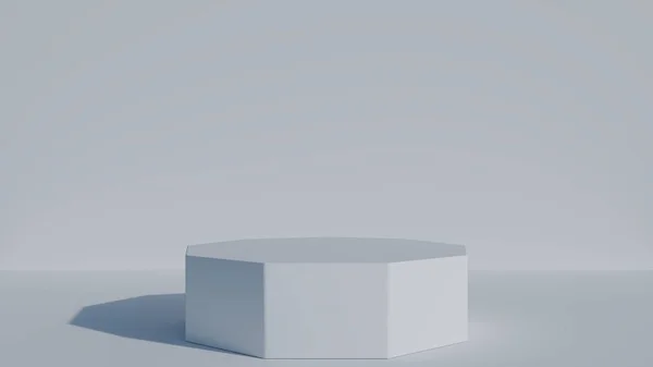 Pedestal Branco Centro Exposição Apresentação Abstrata Estúdio Branco — Fotografia de Stock