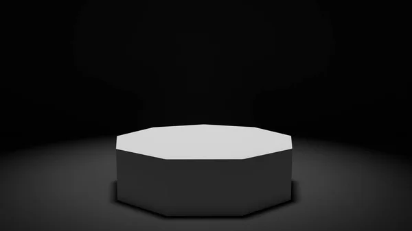 Modern işlenmiş minimalist sunum podyum karanlık bir stüdyoda