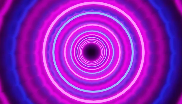 Colorful blue-pink background image with circles tunnel render, retro party style.