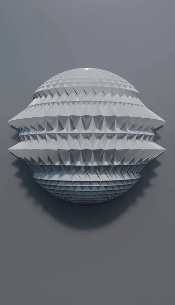 Modern parçası soyut sanat bu da gri arka plan, 3d kapsayan dikenli desenleri ile render.
