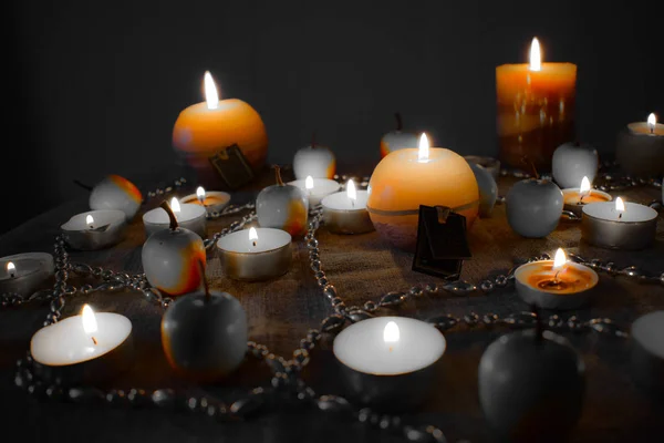 Apples Candle Light — Stock Photo, Image