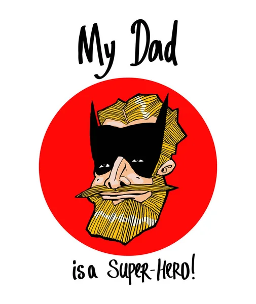 Meu Pai Super Herói Desenho Numa Shirt Para Produtos Impressos —  Vetores de Stock