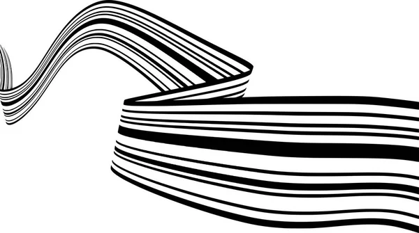 Listras abstratas preto e branco suavemente dobrado geometrica fita — Fotografia de Stock