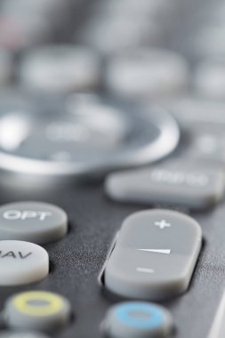 TV uzaktan kumanda ses düğmesi makro yakın yukarı 