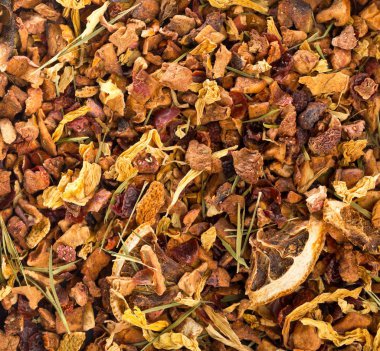 Portakal ve çilek ile kurutulmuş meyve çay infüzyon yığını