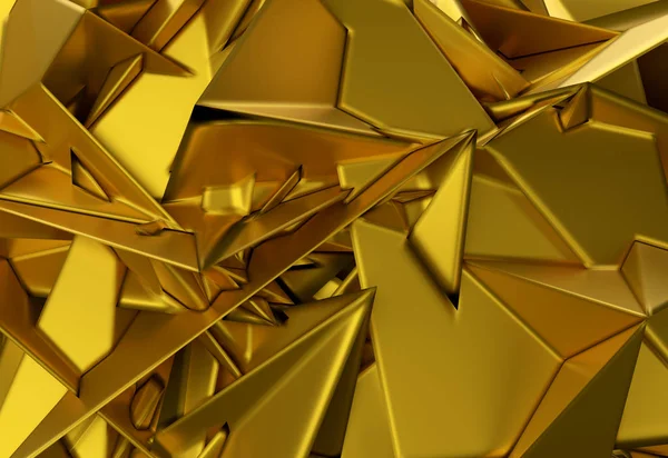 Fondo de triángulo poilgonal metálico oro brillante abstracto —  Fotos de Stock