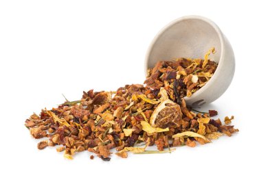 Portakal ve çilek ile kurutulmuş meyve çay infüzyon yığını