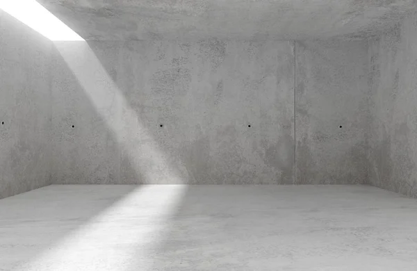 Abstraktní prázdná, moderní betonová místnost s boční zadní stěnou — Stock fotografie