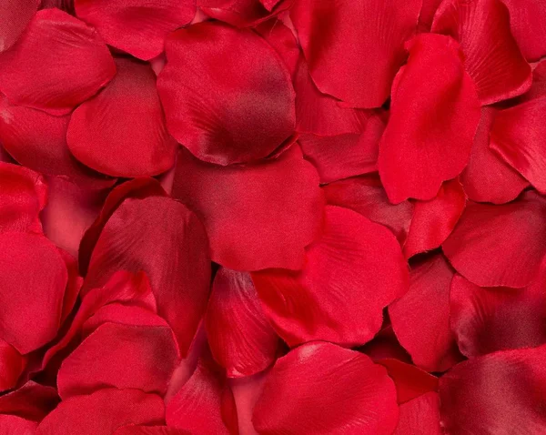 Red fabric rose petals texture top view from above — Stock Photo, Image