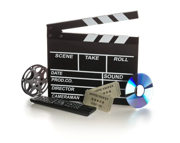 Singel Svart Öppen Film Clapper Eller Clapper Board Med Dvd — Stockfoto