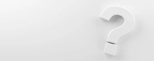 Símbolo Branco Ponto Interrogação Assoalho Branco Liso Coloca Vista Superior — Fotografia de Stock