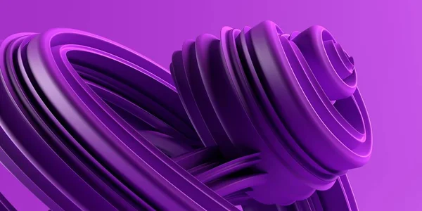 Abstract Moderne Dynamische Violette Vloeiende Kromme Wervelende Draaiende Spiraalvormige Lijnen — Stockfoto