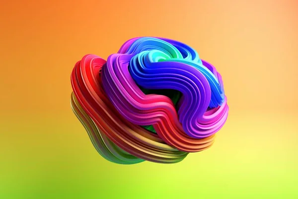 Abstract Modern Dynamisch Regenboog Spectrum Gekleurd Vloeiende Curve Werveling Draai — Stockfoto