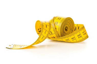 Seçici odak ile beyaz arkaplan üzerinde bant ölçüm aracı