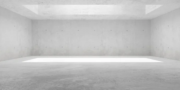 Abstrakte Leere Moderne Breite Betonwände Flurraum Mit Riesiger Deckenlichtöffnung Industrielle — Stockfoto