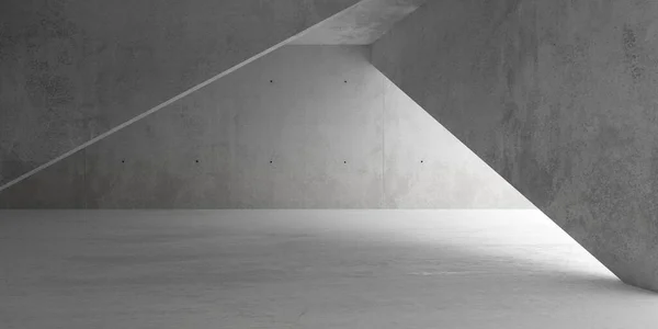 Анотація Порожня Сучасна Бетонна Кімната Непрямим Освітленням Діагональними Стінами Грубим — стокове фото