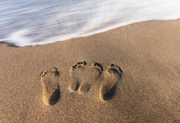 Spuren der Liebe im Sand — Stockfoto