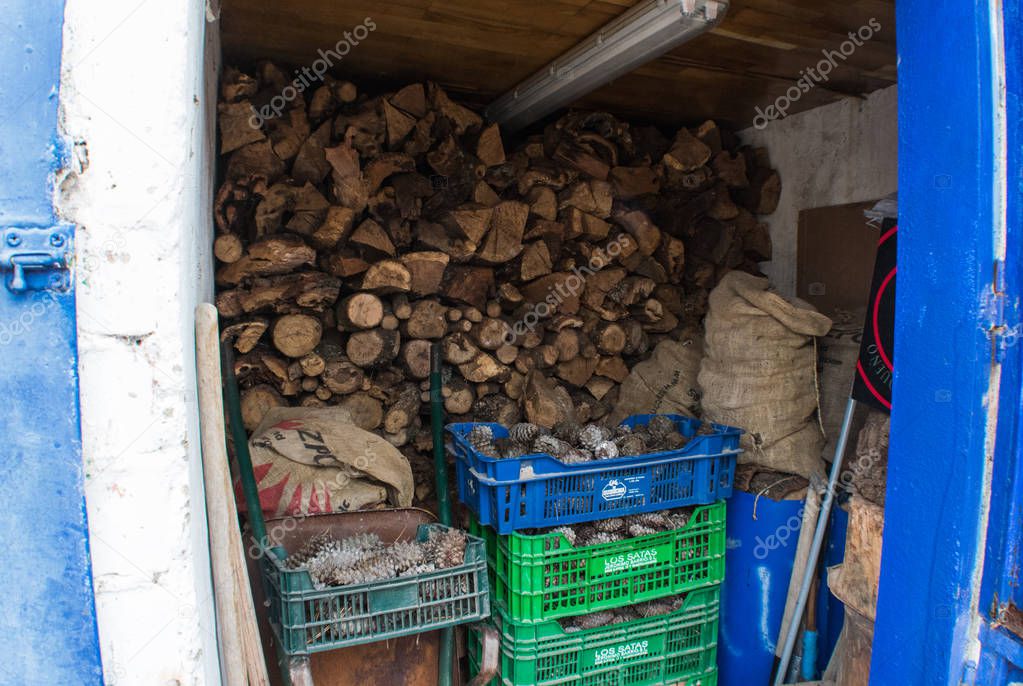 private woodshed prepared for the arrival of winter