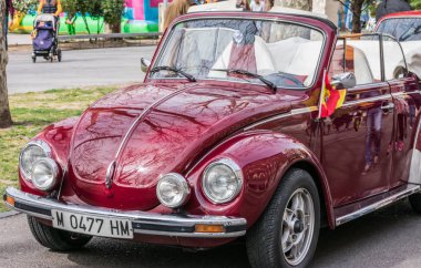 Valladolid, İspanya - 3 Mart 2019: Veteran araçlar Toplantı