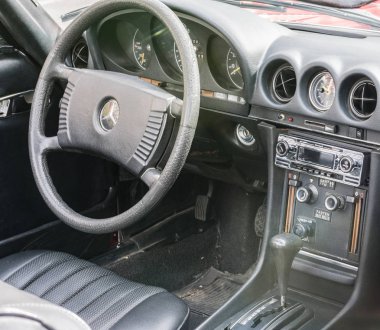 Valladolid, İspanya - 3 Mart 2019: Veteran araçlar Toplantı