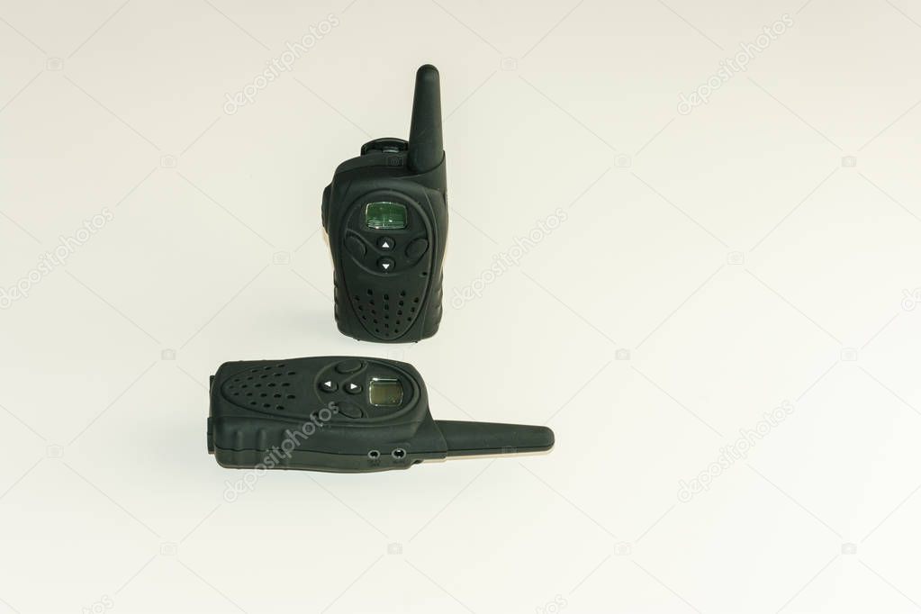 black walkie talkies for communications between people