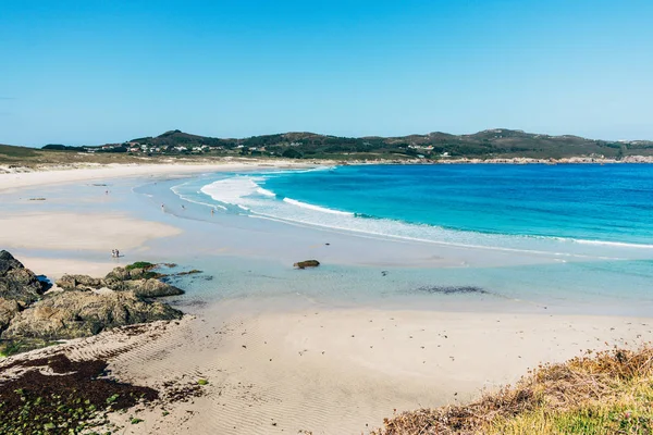 Vista de la playa de Santa Comba en la costa atlántica española — Foto de Stock