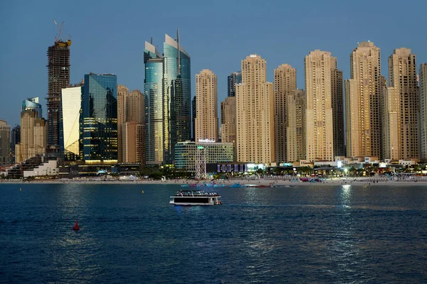 Дубай Оаэ Ноябрь 2019 Красивый Ночной Вид Дубай Марина Голубого — стоковое фото