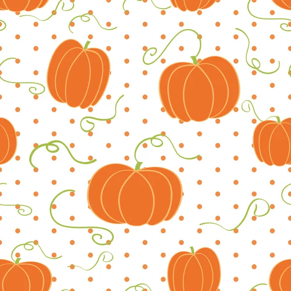 用手工绘制的南瓜背景无缝图案的矢量图解 漂亮的秋天纺织品设计 采购产品秋天的模板布 包装设计 Swatch — 图库矢量图片