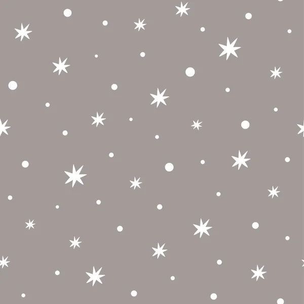 Vector cinza sem costura padrão decoreted bonito infantil estrelas simples crianças, berçário, bebê chuveiro design de tecido doce — Vetor de Stock