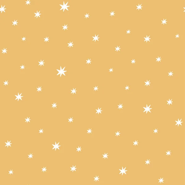 Padrão de estrelas. Padrão sem costura amarela decoreted bonito estrelas simples crianças, berçário, bebê chuveiro design de tecido doce —  Vetores de Stock