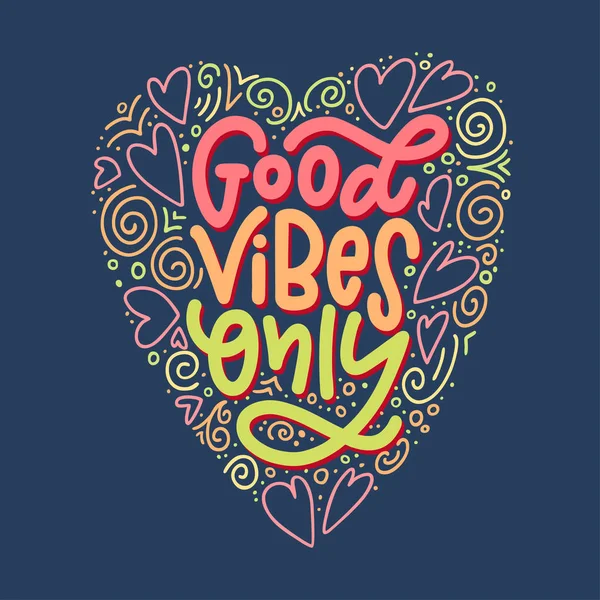 Composición de letras de Good Vibes Only — Vector de stock