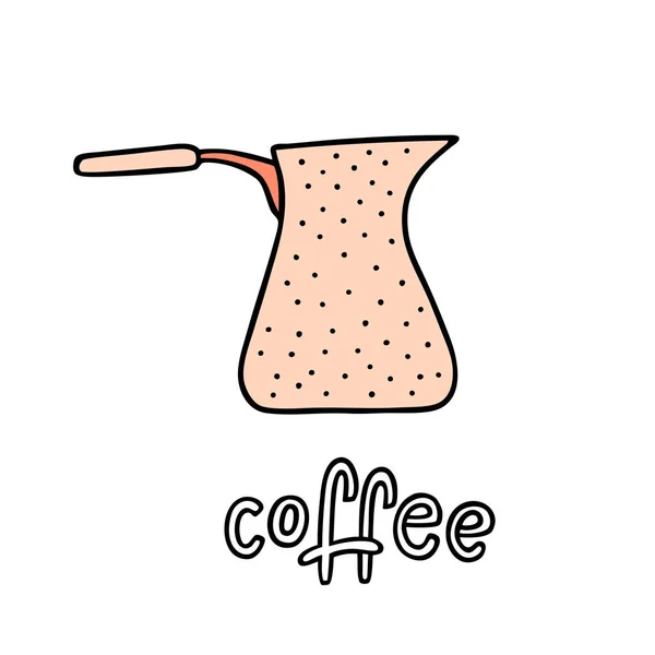 Handgezeichnete Kaffeemaschine Mit Handgeschriebenem Satz Kaffee Kann Für Kaffeepause Poster — Stockvektor