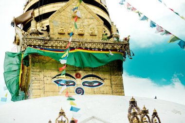 Swayambhunath aptalı Buddha Katmandu 'nun gözü
