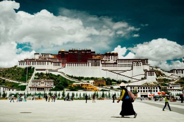 Potala Sarayı zaman atlamalı. Dalai lama yer. Lhasa, Tibet