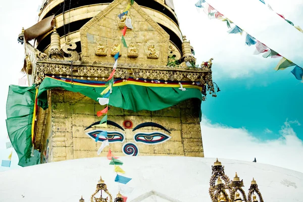 Swayambhunath stupa Oko Buddy Katmandu — Zdjęcie stockowe