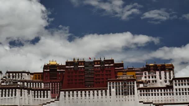 Potala paleis time-lapse. Dalai lama plaats. Lhasa, Tibet — Stockvideo