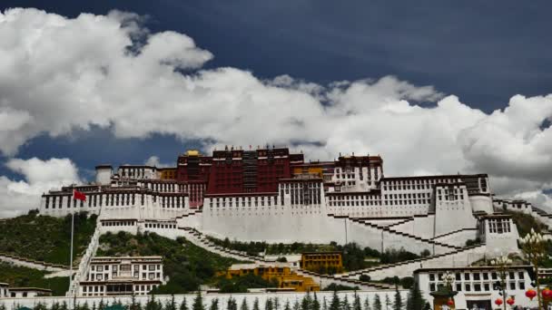 Potala Palace Time Lapse. Dalai lama posto. Lhasa, Tibet — Video Stock