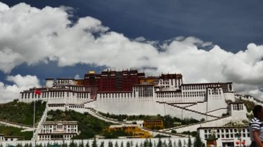Potala Sarayı zaman atlamalı. Dalai lama yer. Lhasa, Tibet