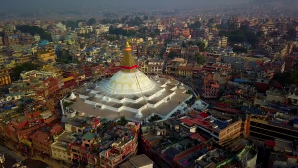 Stupa Bodhnath Kathmandu, Nepal - 26 oktober 2017 — Stockvideo