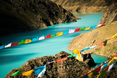 Lungta dağ gölü Himalayalar Tibet
