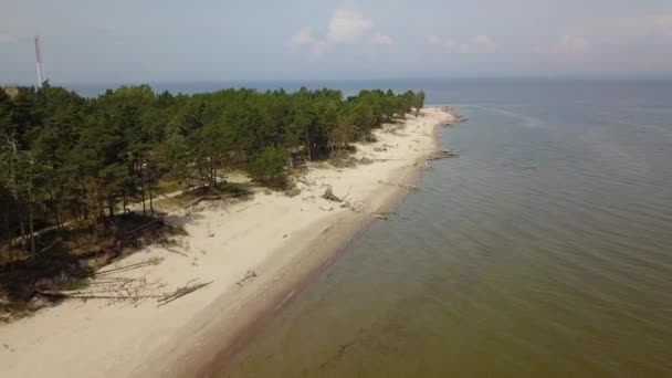 Luftaufnahme von Kap Kolka, Ostsee, Lettland — Stockvideo